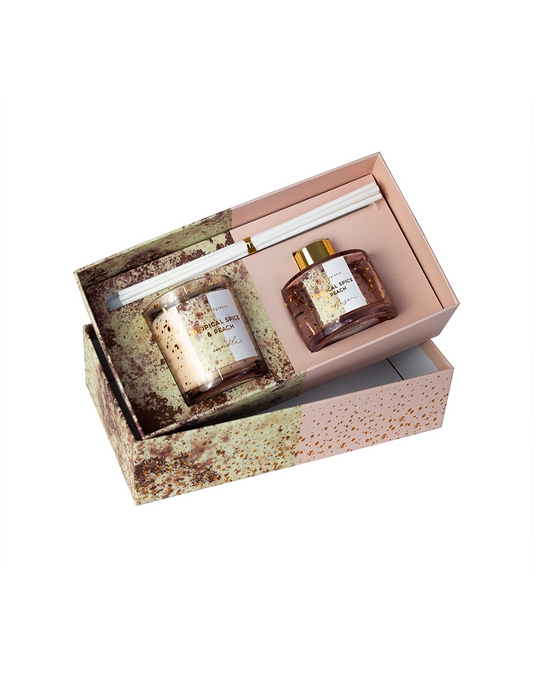 SET DE VELA & DIFUSOR TROPICAL SPICE & PEACH