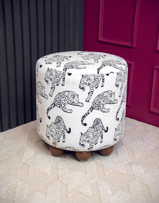 TABURETE AGNES NIBO WHITE CHEETAH - LINEA B