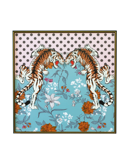 CUADRO DOTS TIGERS FLOWERS