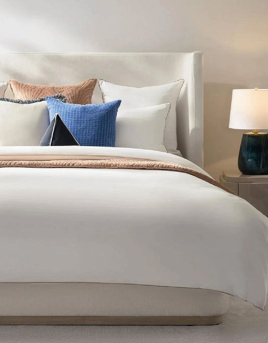 SET DE DUVET SARLA CONTRAST COTTON PERCALE WHITE/IVORY - KING SIZE