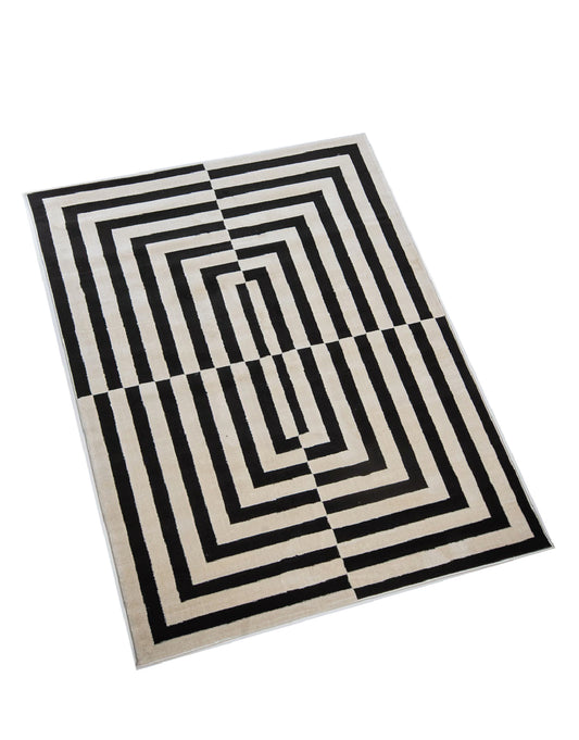 TAPETE OPTIKA BLANCO NEGRO - T9046