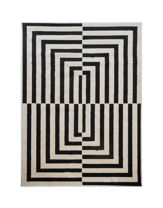 TAPETE OPTIKA BLANCO NEGRO - T9046