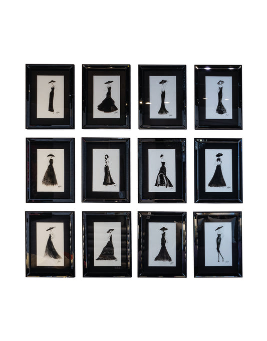 SET DE CUADROS BLACK & MIRROR / 6 PIEZAS