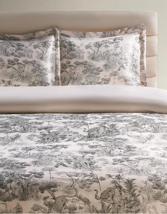 SET DE EDREDON JUNGLE TOILE PALE PINK - KING SIZE