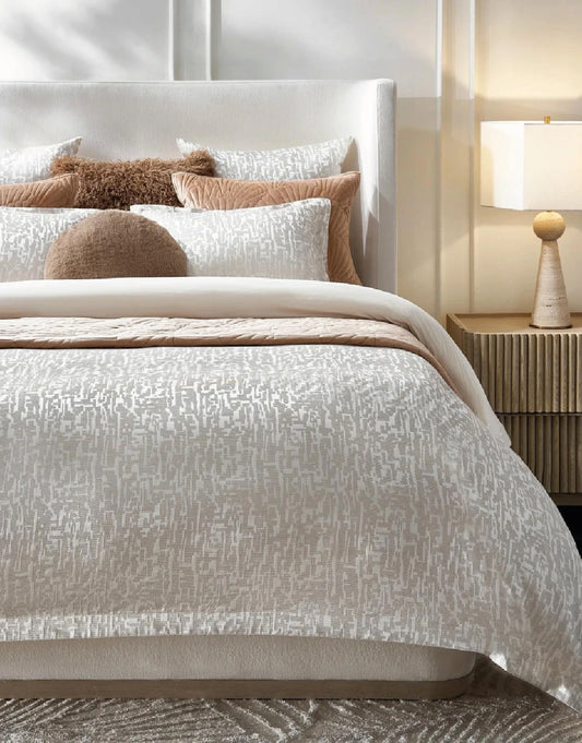 SET DE EDREDON PODVA ENBROIDERD PEARL/IVORY - KING SIZE