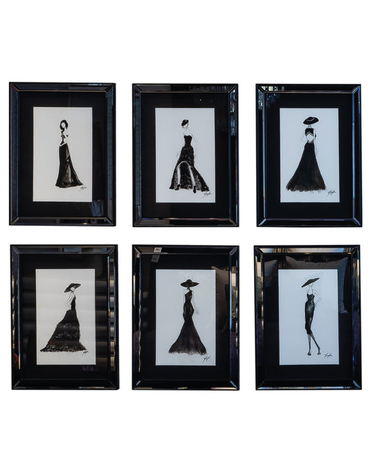 SET DE CUADROS BLACK & MIRROR / 6 PIEZAS