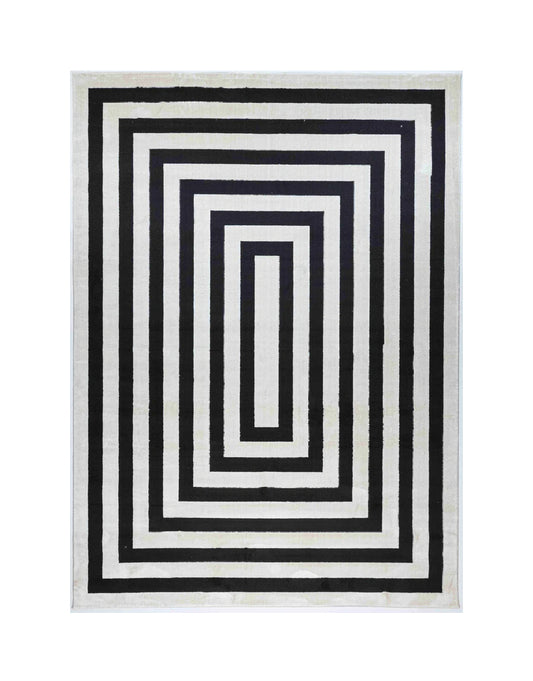 TAPETE OPTIKA BLANCO NEGRO - T9045